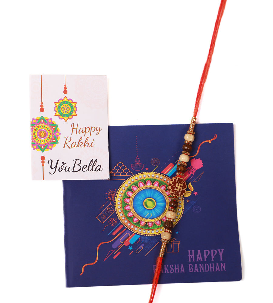 YouBella Rakhi and Greeting Card Combo for Brother, Rakhi Gift for Brother/Bhaiyya/Bhai